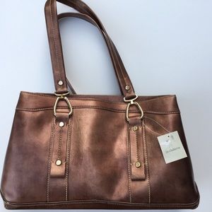 Liz Claiborne Copper shiny women’s handbag NWT
